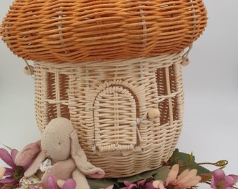 Basket, wedding, gift, flowers, children's room decoration, handbag children, elves, fairies, gnome house, Montessori