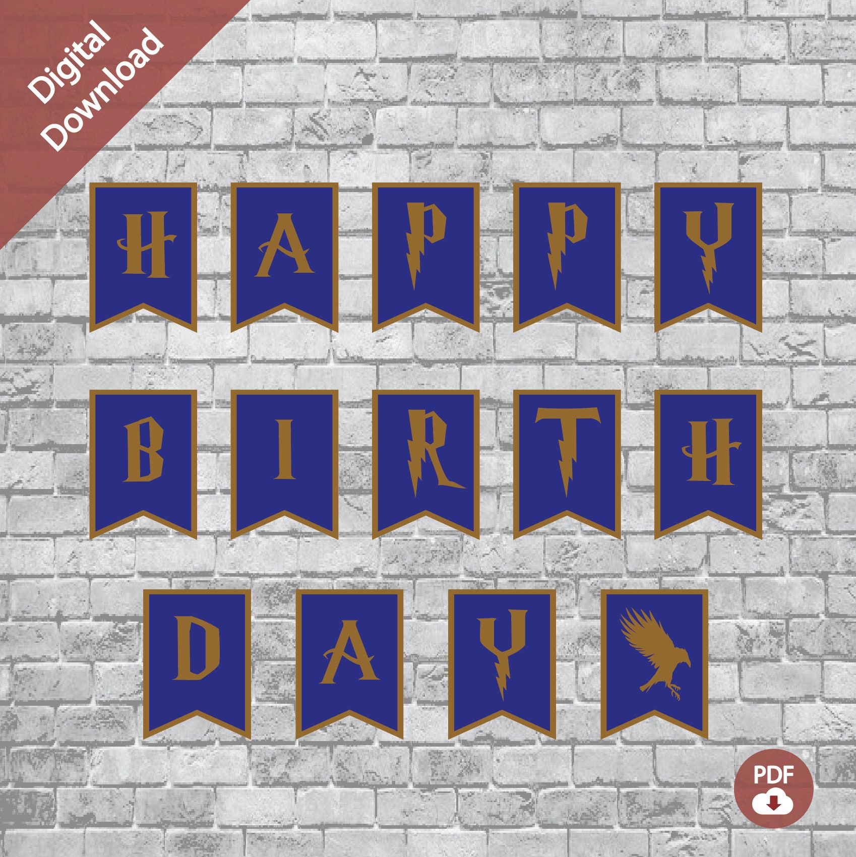 Eagle Wizard Witch Birthday Party Banner - Digital Download Only