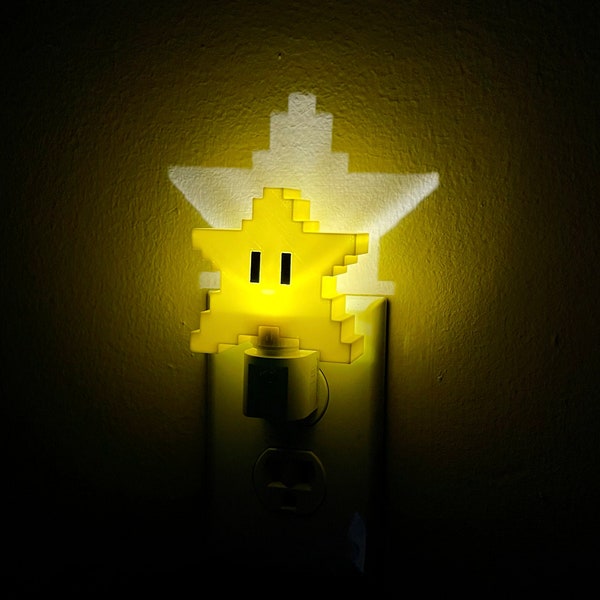 Super Star Pixel Art Night-light (3D Printed, biodegradable plastic)