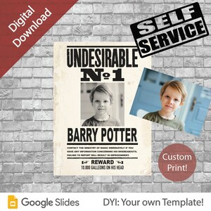 DIY: UNDESIRABLE NUMBER 1 Custom Party Poster Digital Download Only - Etsy