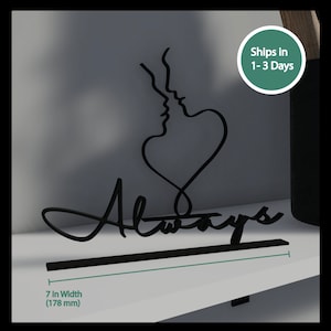 Always + lovers: Minimal Art Sculpture (3d Printed, Home or Office Decor, Shelf Decor, Gift)