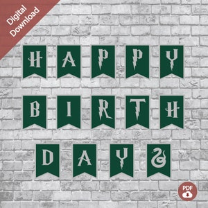Snake Wizard Witch Birthday Party Banner - Digital Download Only