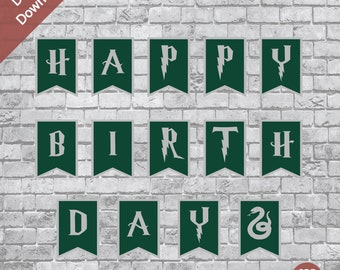 Snake Wizard Witch Birthday Party Banner - Digital Download Only
