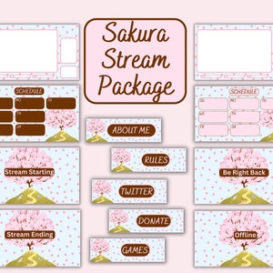 Sakura Twitch Stream Package | Cherry Blossom Twitch Stream Overlay | Twitch Stream Overlay | Sakura Stream Overlay | Instant Download