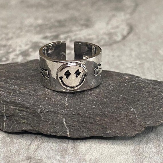 Smiley face ring etsy deals