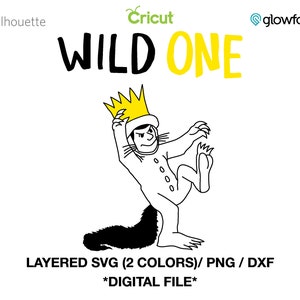 May include: A yellow crown with a pointed top and a yellow word "ONE" in a bold, handwritten font. The word "Cricut" is in green text above the word "ONE".