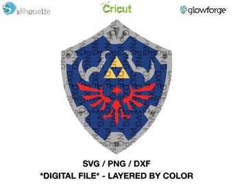 Hylian Shield - Layer by Color - The Legend of Zelda - SVG -PNG- DXF Cut file for Cricut - Silhouette - Print & Cut - Laser engraving