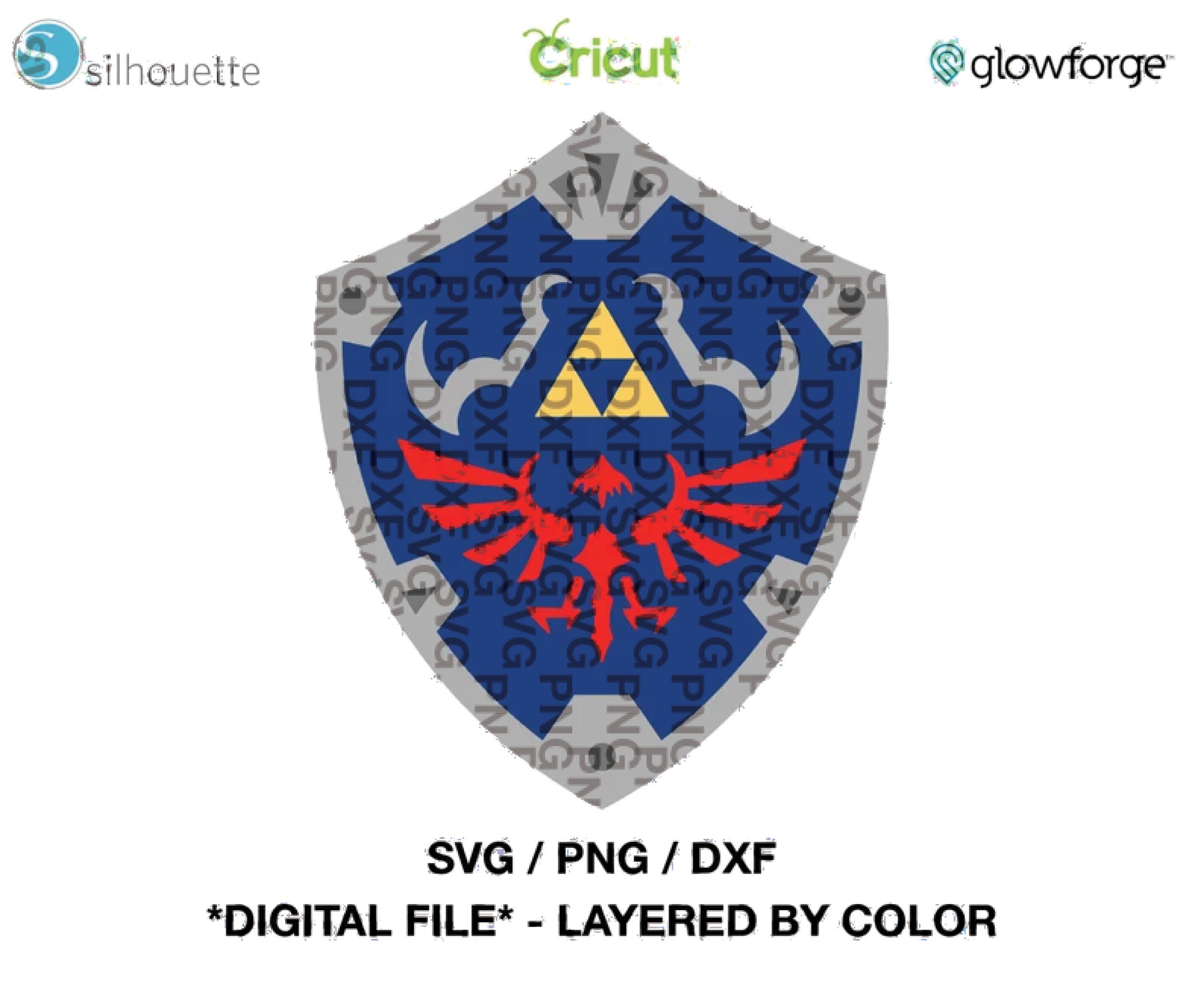 Hylian Shield Layer by Color the Legend of Zelda SVG PNG DXF Cut File for  Cricut Silhouette Print & Cut Laser Engraving 