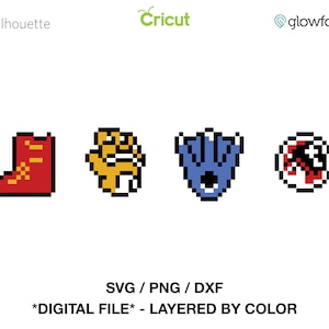 Pixel Artwork - Link to the Past - Special Item Design Bundle SVG  - PNG - DXF Cut files for Cricut - Silhouette - Glowforge - Print & Cut