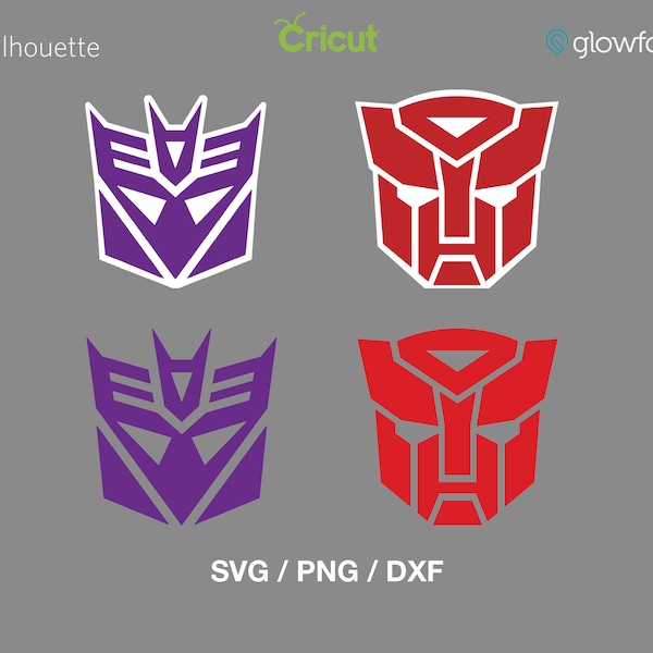 Transformers - Autobots - Decepticons - SVG - PNG - DXF Cut file for Cricut - Print & Cut - Silhouette - Glowforge
