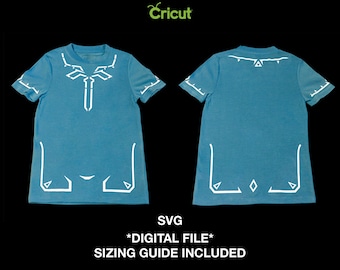 The Legend of Zelda - Champion&#39;s Tunic & Sizing Guide - SVG File only with Sizing Guide JPEG