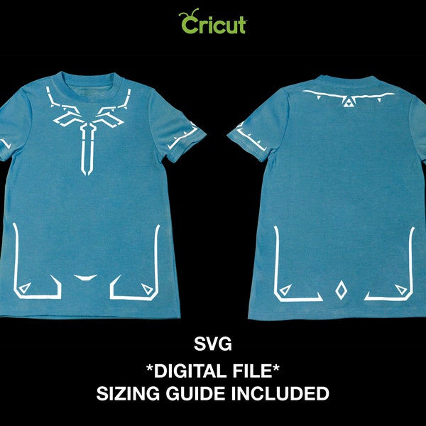 The Legend of Zelda - Champion's Tunic & Sizing Guide - SVG File only with Sizing Guide JPEG