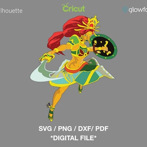 Urbosa - Legend of Zelda Breath of the Wild - SVG - PNG - PDF - dxf File di taglio / stampa e taglio / incisione per Cricut/Silhouette/Glowforge