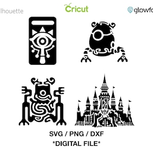 Hyrule Warriors: Age of Calamity, Guardians, Hyrule Castle, Skeikah Slate SVG / PNG / DXF-bestand knippen voor Cricut / Silhouette / Glowforge