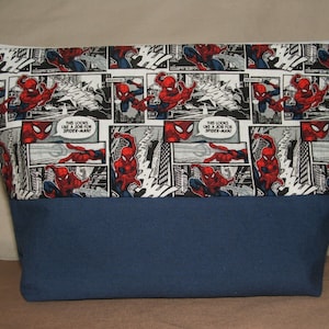 Spiderman handmade small multi-use, washable pouch/zippered bag