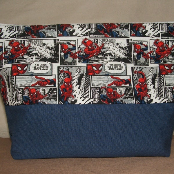 Spiderman handmade small multi-use, washable pouch/zippered bag