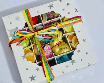 Personalised Easter Lindt Chocolate Bunny Pre Filled Pick 'N' Mix Sweet Boxes - Vegetarian Option Available