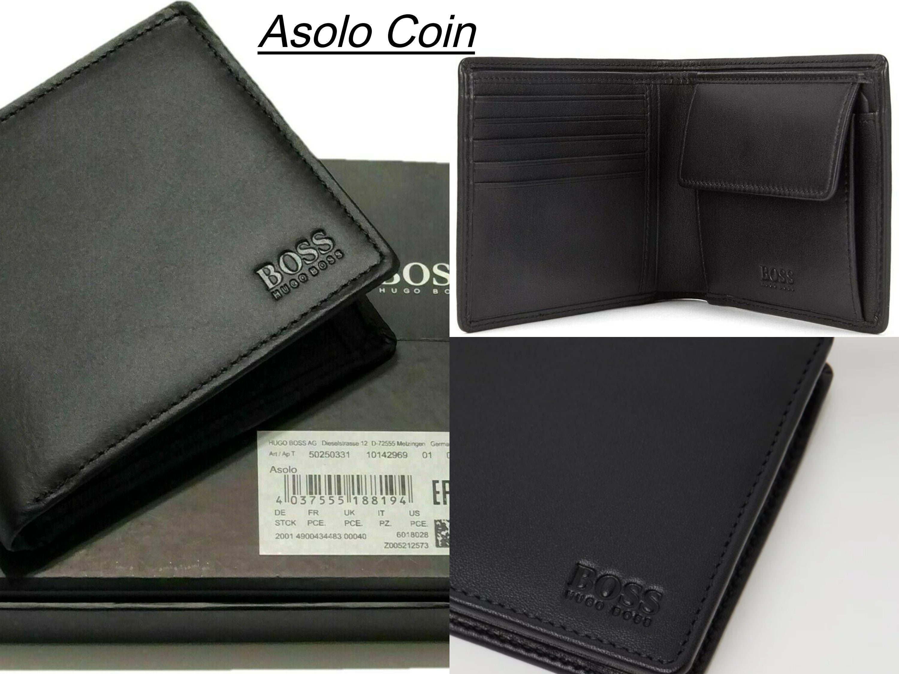 Hugo Boss Asolo Wallet With Coin Pocket Bi fold Mens Wallet