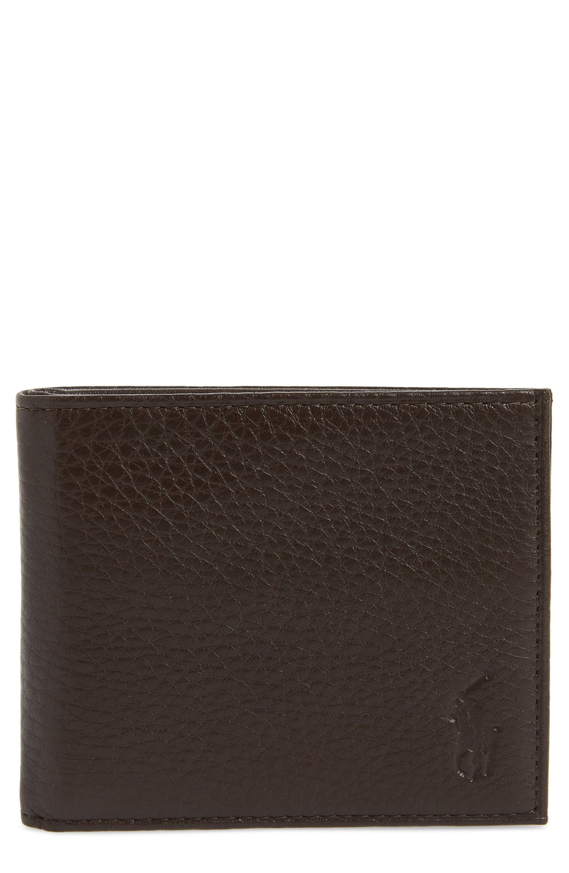 Polo Ralph Lauren Wallet Leather Metal Logo Stylish Men's Brown Bi