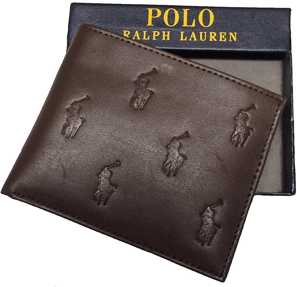 Ralph Laure Allover Pony Logo Men's Wallet Dark Brown - Etsy