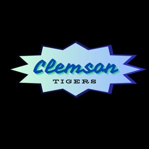 Retro 90er Jahre Spiky Clemson Aufkleber