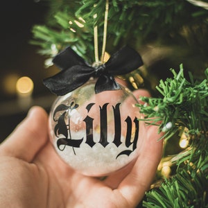 Gothic Christmas Bauble, Creepmas Bauble, Hexmas Bauble, Personalised Name Christmas Bauble, Black Christmas Tree Decoration, Christmas Gift