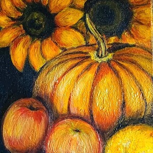 Thanksgiving Harvest (Fine art, acrylic on canvas art, still art, blacklight art)