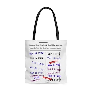 Library Due Date Stamp, Librarian Book Lovers Gifts, Reading Literacy Book Hoarder AOP Tote Bag 3