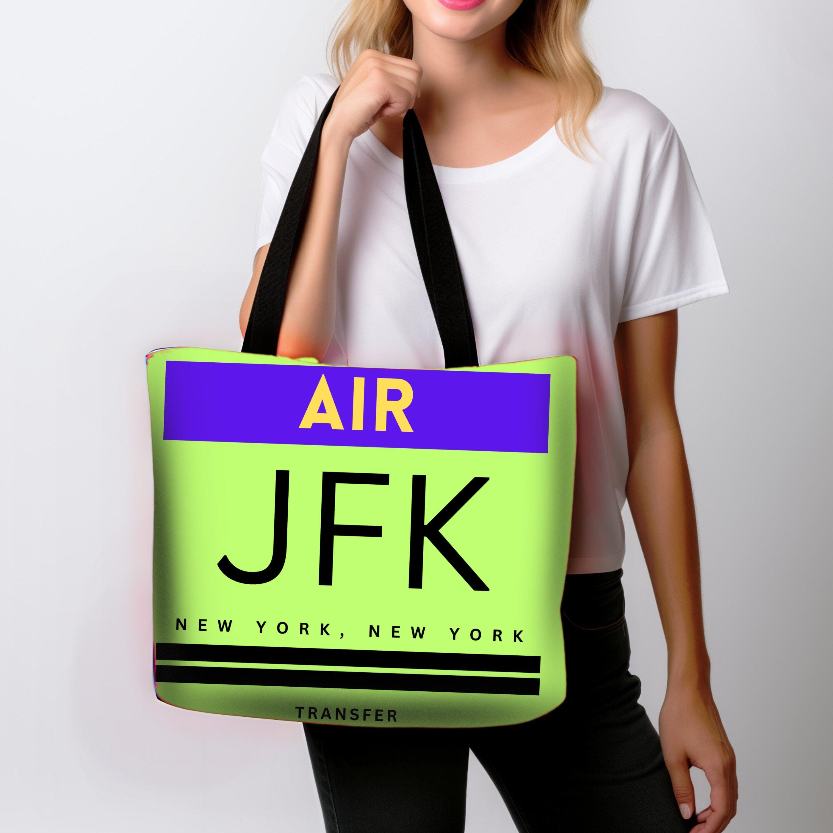 バッグ JFK ニューヨーク JFK 空港コード ラゲッジタグ デザイン AOP トートバッグ