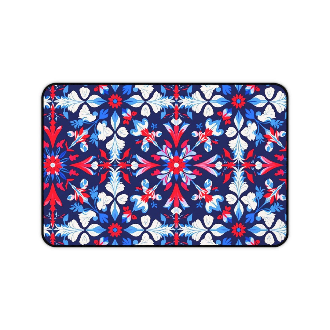 Paper Mat Classy Chic Vibrant Desk Mat, Elegant Chinoiserie Pattern Design, Anti-slip ...