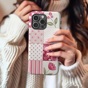 Elegant Tough Phone Case, Fits iPhone 12 13 14 15 16, Vibrant Patchwork Quilt Pattern, Unique iPhone Case, Tough Phone Cover