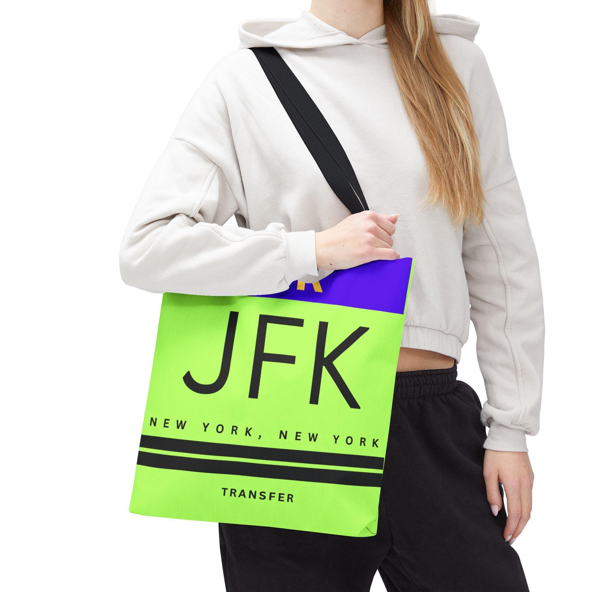 ニューヨーク JFK 空港コード ラゲッジタグ デザイン AOP トートバッグ
