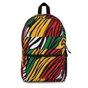 Motif africain, rayures zébrées, rentrée des classes, infirmières, enseignants et élèves, juin, histoire des Noirs, sac à dos abstrait