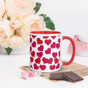 Happy Valentine's Day Heart Patterned Coffee or Tea Ceramic Mug