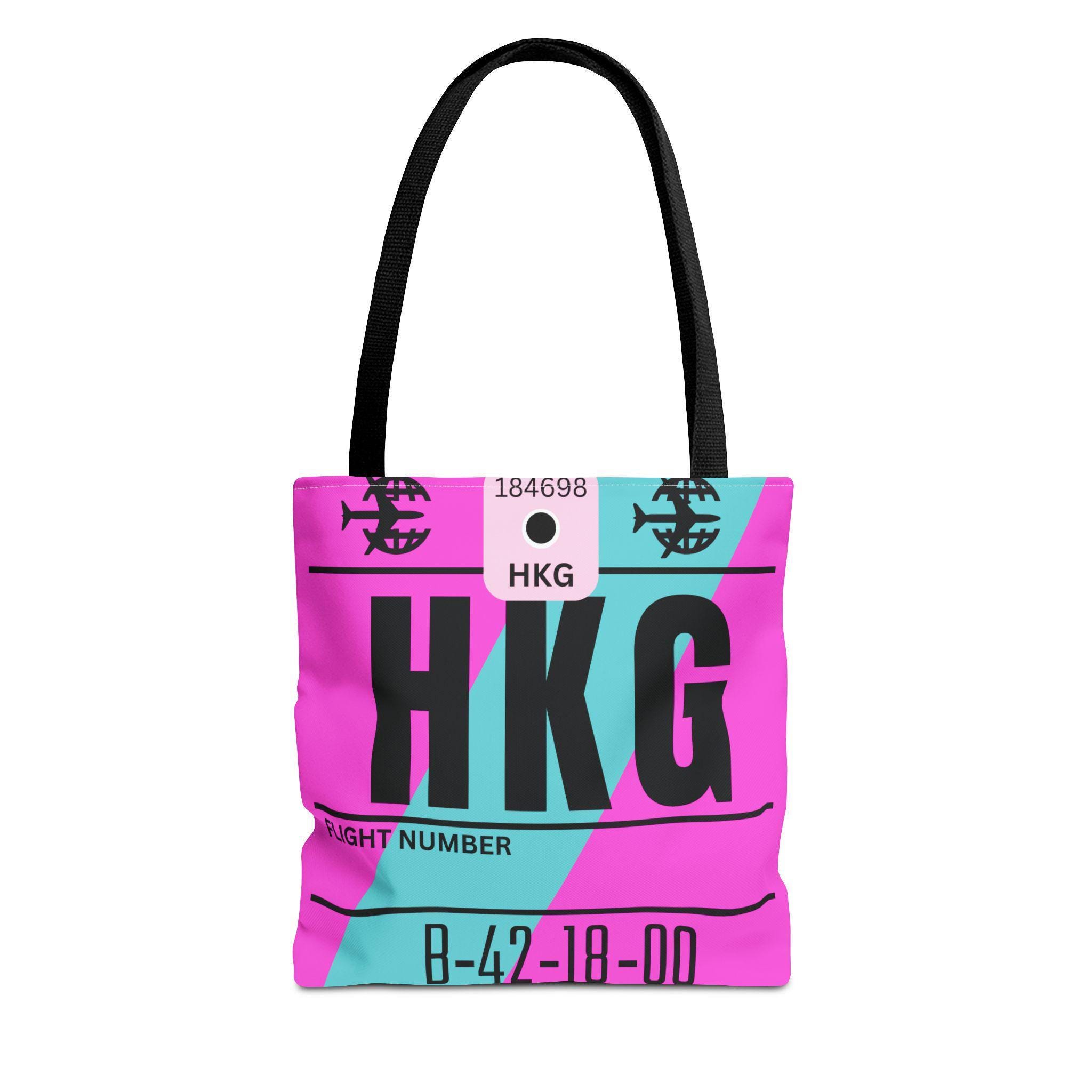 HKG Hong Kong Airport Code Luggage Tag Inspired Design Souvenir, Travel Gift AOP Tote Bag, Great For Teachers Students