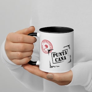 Accent Ceramic Coffee Mug, 11oz, Punta Cana, Dominican Republic Passport Stamp Design, Travel Souvenir Gift Design
