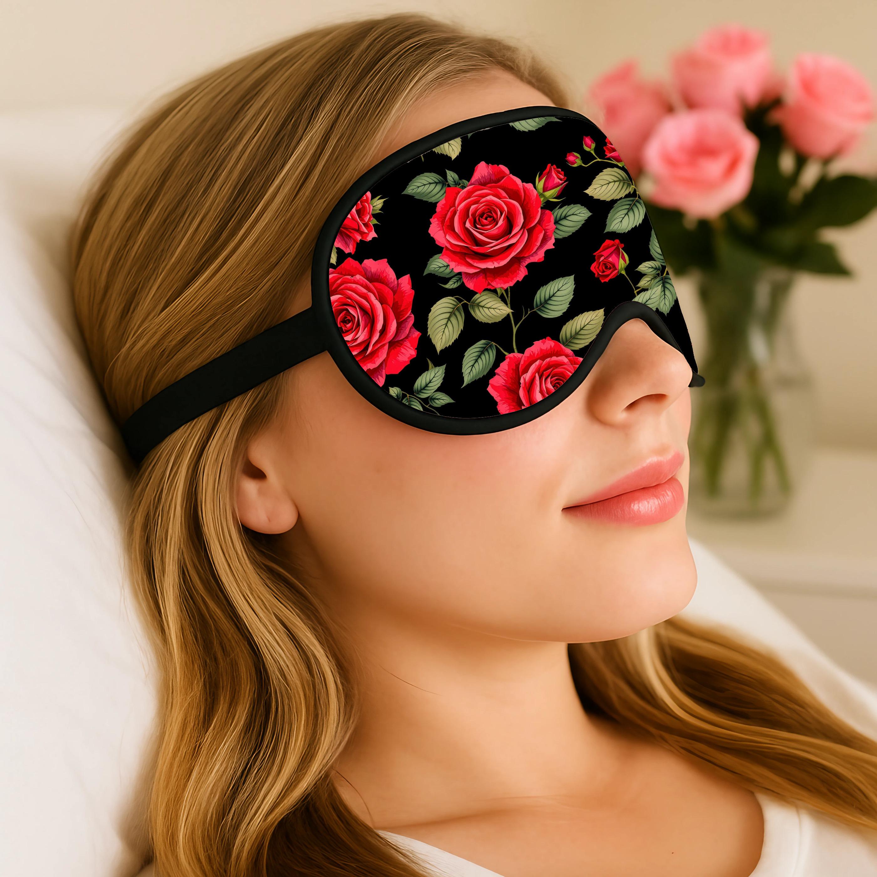 Fabulous Floral Adjustable Sleep Mask, Cute Elegant Chic Mask, Birthday Great Gifts, Roommate Stocking Stuffer, Trendy Sleep Mask