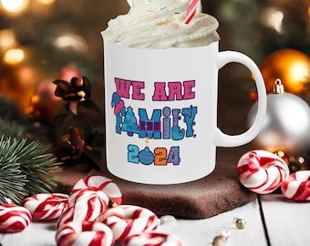 We Are Family kerstmok 2024, feestelijke mok warme chocolademelk, keramische mokken 11 oz en 15 oz, mok kerstcadeau, koffiekopje kerst