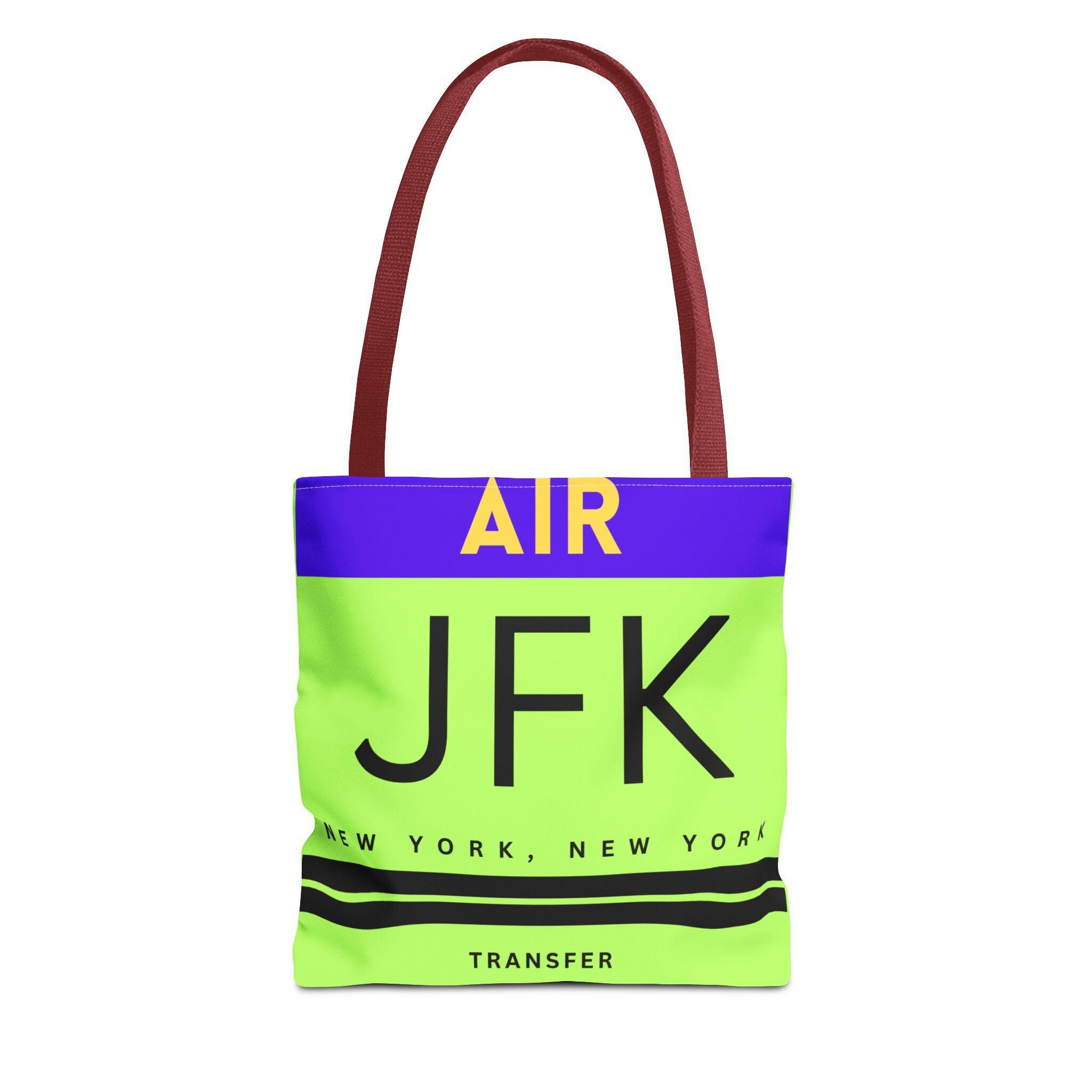 バッグ JFK ニューヨーク JFK 空港コード ラゲッジタグ デザイン AOP トートバッグ