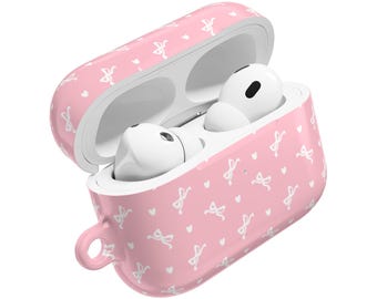 Elegant and Chic Pink Bow AirPod Cases, 6 Sizes, AirPods Pro Gen 1 to AirPods Gen 4, Gift Idea