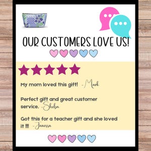 Customer Review Poster, Gratitude Poster, Appreciation Wall Art, Thank You Sign, Customer Feedback Print, Testimonial Display