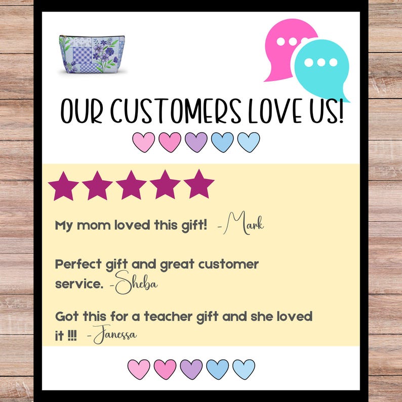 Customer Review Poster, Gratitude Poster, Appreciation Wall Art, Thank You Sign, Customer Feedback Print, Testimonial Display