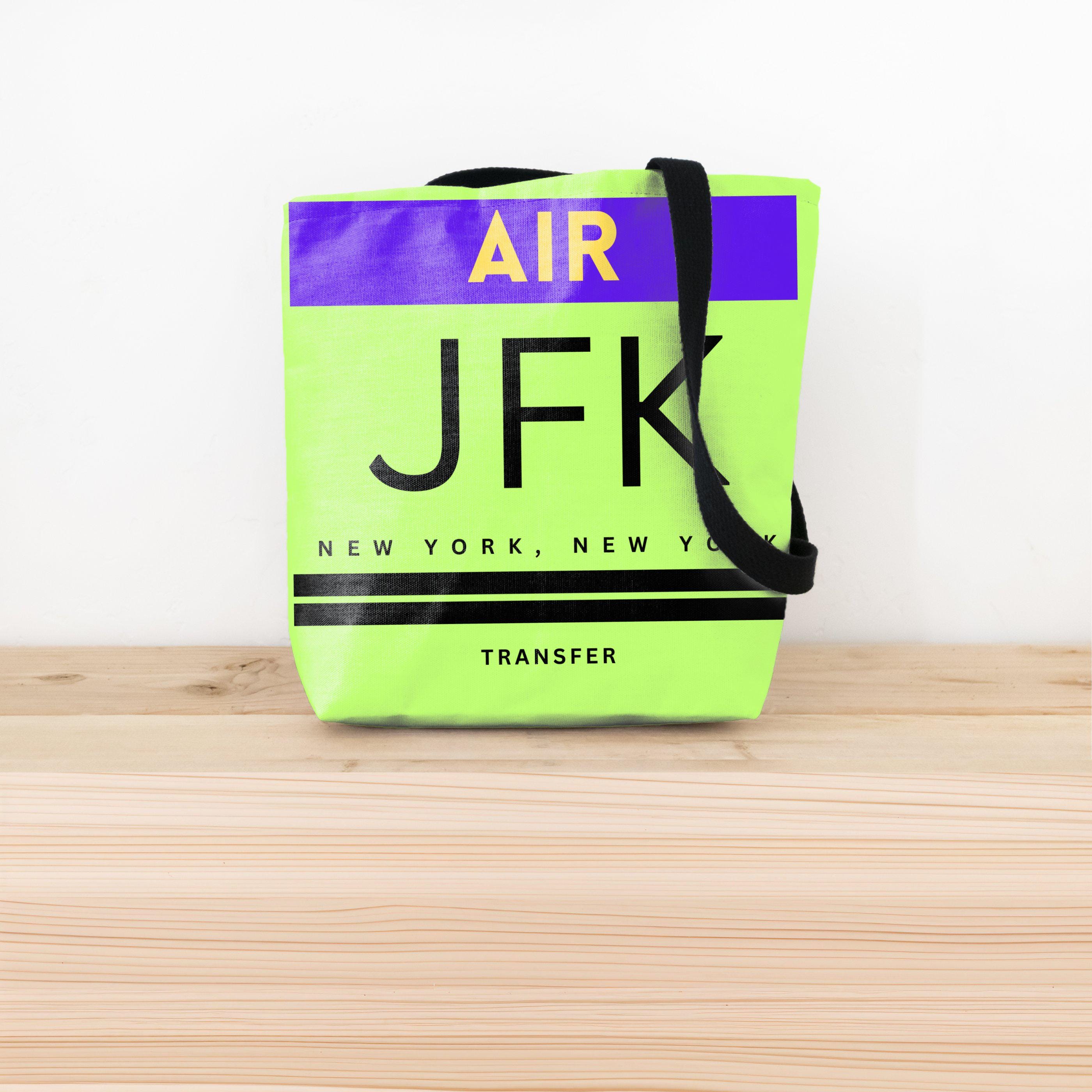 ニューヨーク JFK 空港コード ラゲッジタグ デザイン AOP トートバッグ