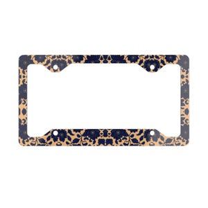 Unique Elegant Metal License Plate Frame With Glossy Finish, Floral Design, Car Accessories, Auto Decor, Gift For Car Lovers
