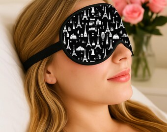 Dreamy Parisian Night Cute Elegant Adjustable Sleep Mask, Fabulous France Eiffel Tower Gifts, Unique Chic Masks, Great Bridesmaid, Stocking