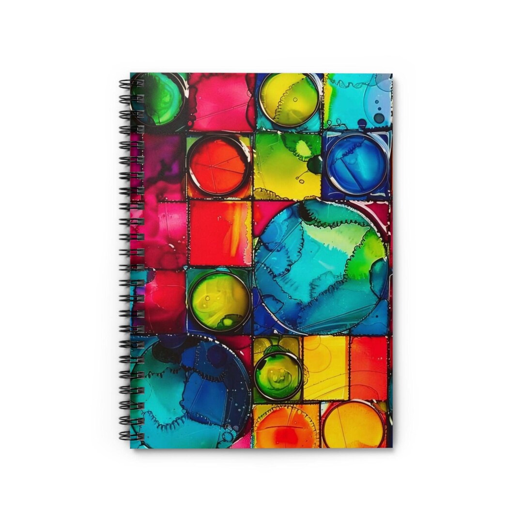 Modern Unique Notebook Unique Abstract Design 4, Spiral Notebook, 6x8 In, 118 Ruled Line Pages ...
