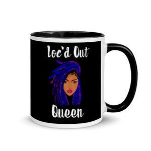 LOC'd Out Queen, Blue Dreadlocks Locs, Abstract Natural Hair Design, Coffee Lovers, Coffee Tea Mug