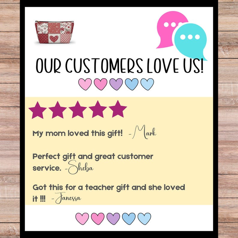 Cute Makeup Bag with Hearts, Perfect Gift Item, Great Customer Reviews, Ideal for Teachers, Thoughtful Present, Lovely Design