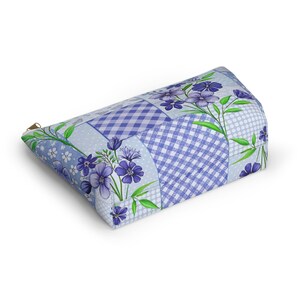 Patchwork Quilt Muster Design Zubehör Beutel mit T-Boden, Kosmetik Make-up Tasche, Federtasche, Reisezubehör Tasche, Brautparty Geschenk Bild 4