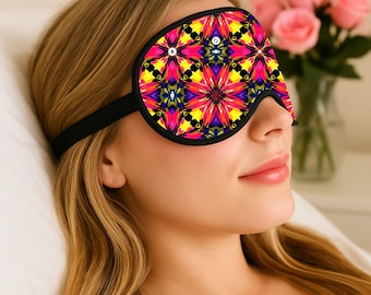 Chic Kaleidoscopic Adjustable Sleep Mask, Cute Elegant Mask, Fabulous Gift Idea, Unique Sleep Mask, Great For Travel, College Sleep Mask